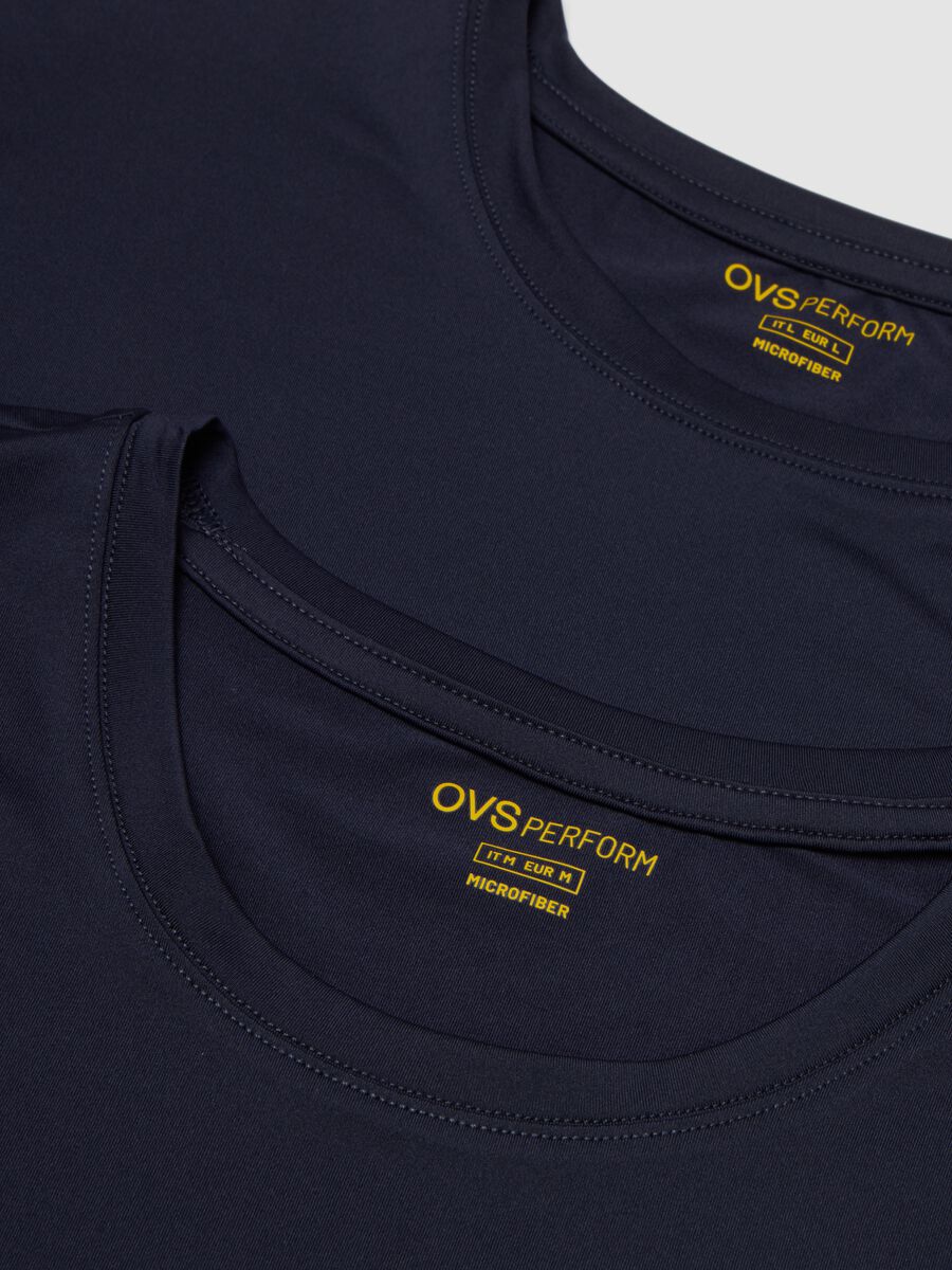 Bipack di t-shirt blu in tessuto elasticizzato_1
