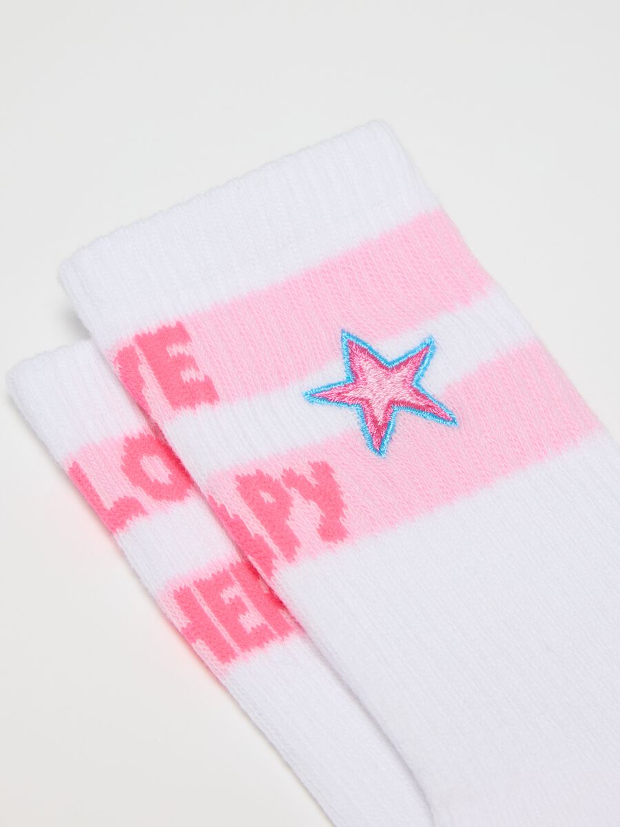 Girl's multicolour cotton blend ankle socks twin-pack_1