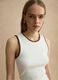 White Stretch Cotton Vest Regular Fit with Embroidered Edges_0