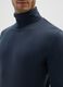 Blue Long Sleeve Cotton Turtleneck Shirt_3