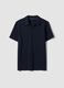 Navy 2-Way Stretch cotton polo shirt, regular fit_0