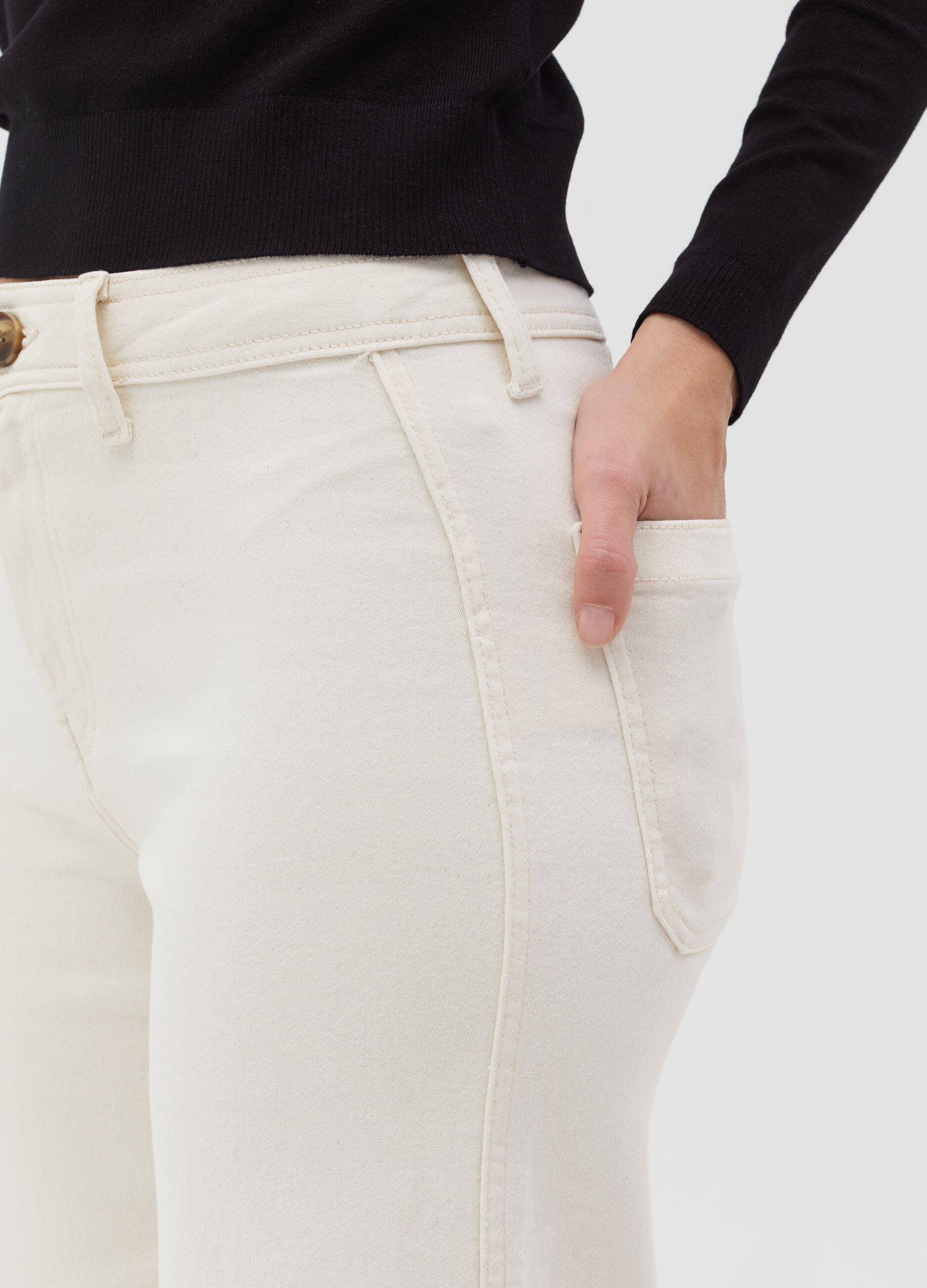 Culotte jeans with high rise