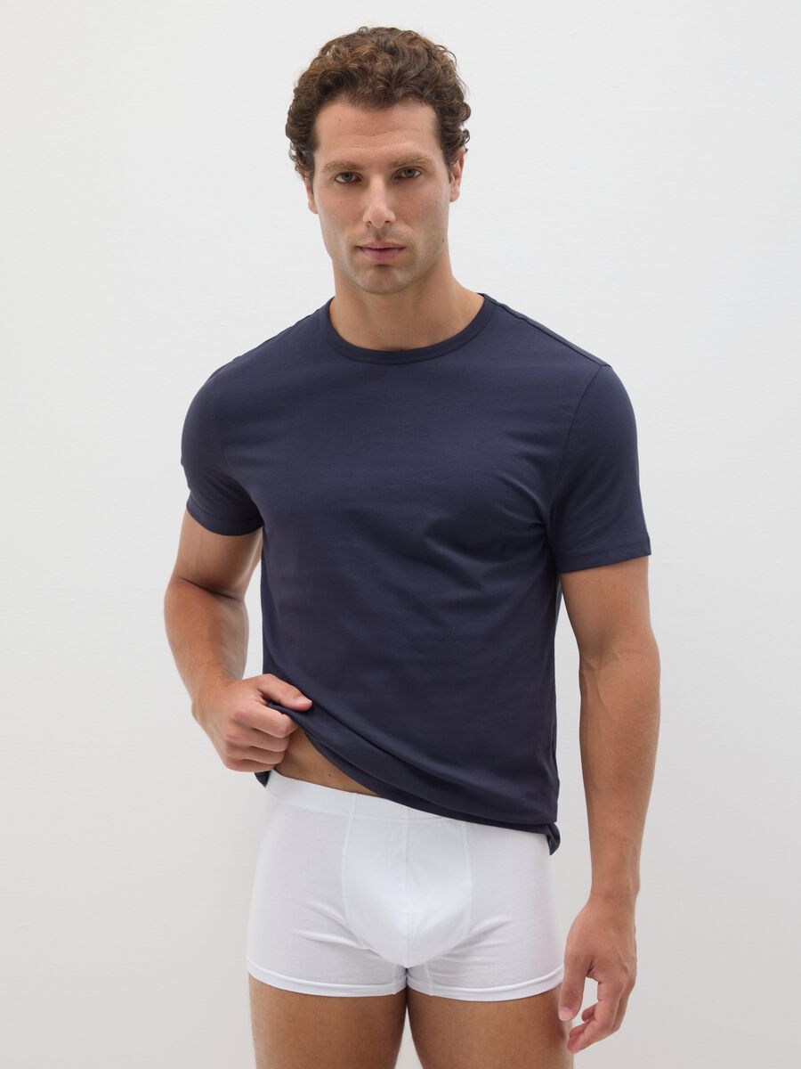 Multipack di cinque boxer in cotone elasticizzato bianchi_0