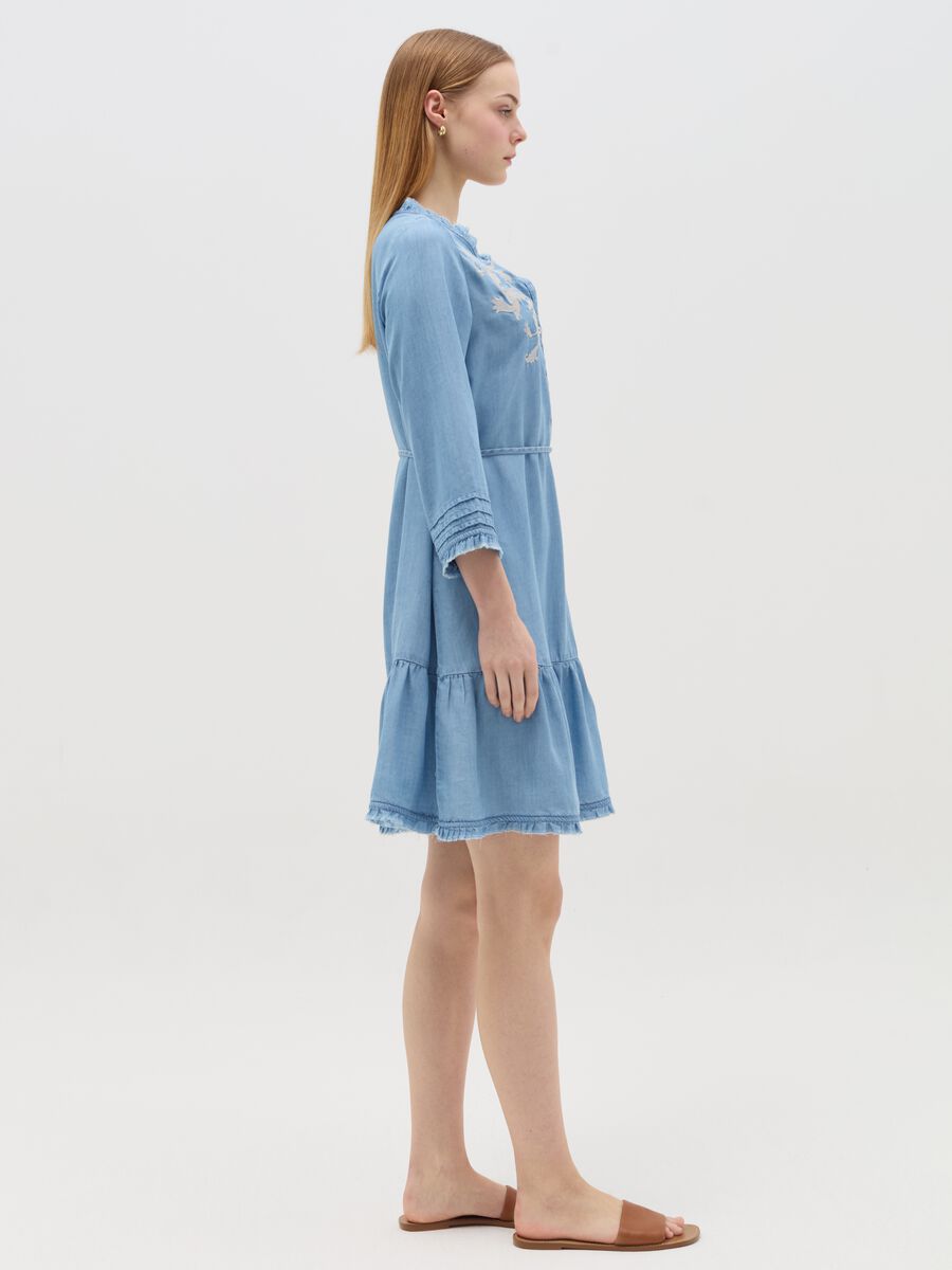 Short maternity dress in Tencel with embroidery_1