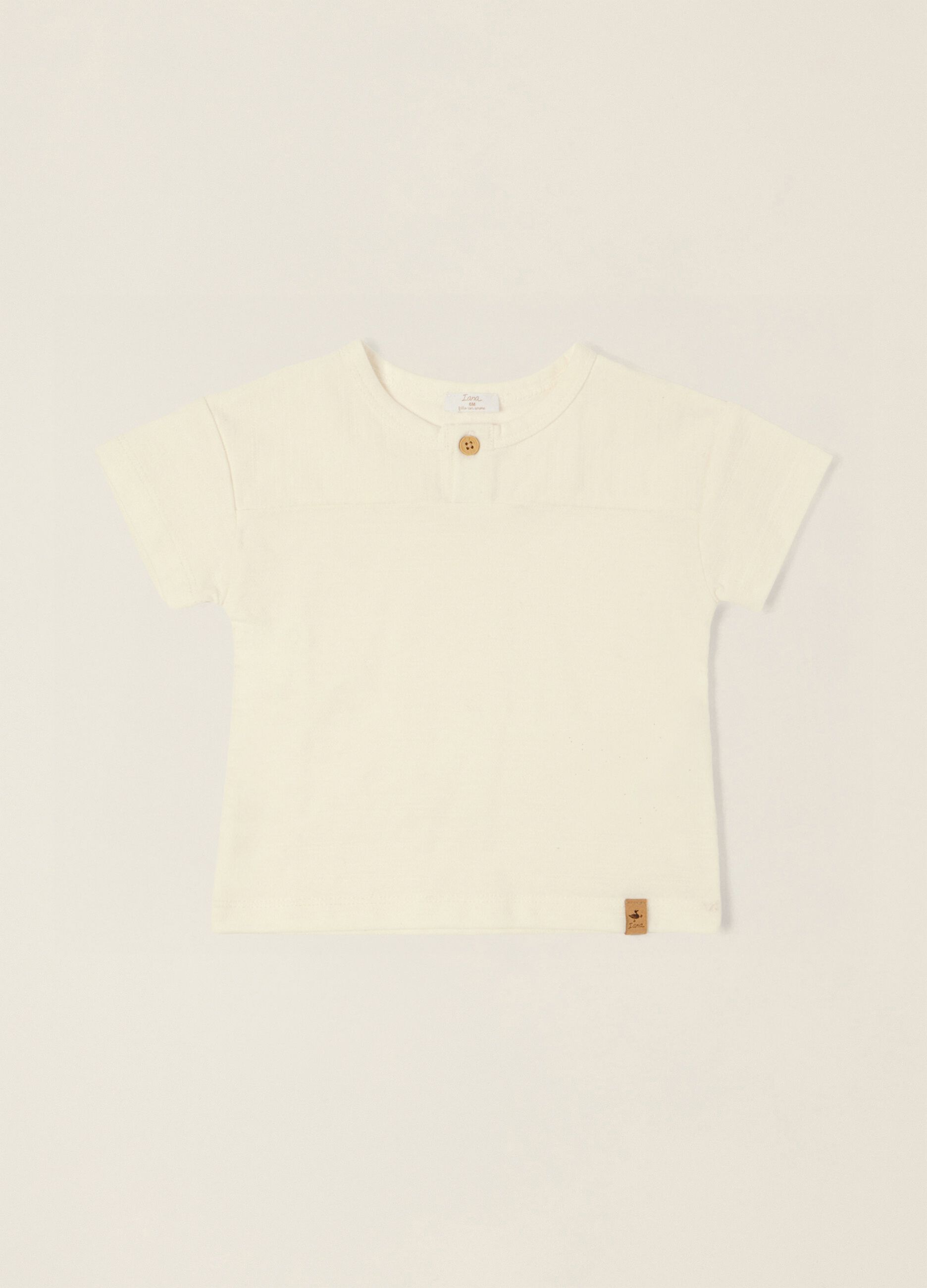 White baby T-shirt in pure cotton, regular fit