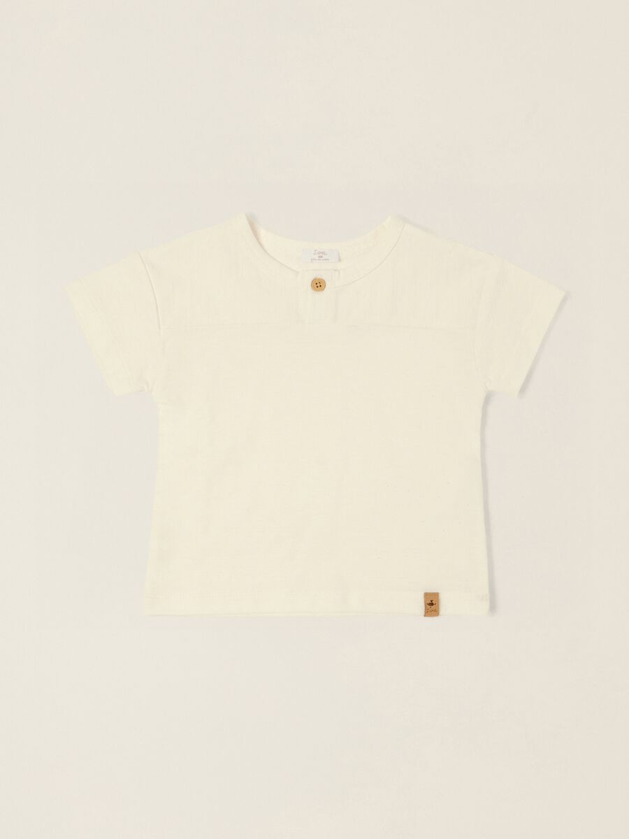 White baby T-shirt in pure cotton, regular fit_0