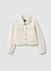 Giacca in puro cotone bianco da bambina regular fit con ricami_0