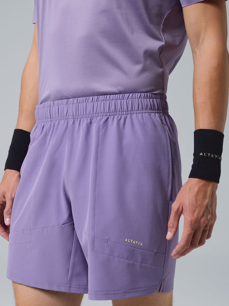 Shorts sportivo viola in tessuto elasticizzato ALTAVIA COURT_0