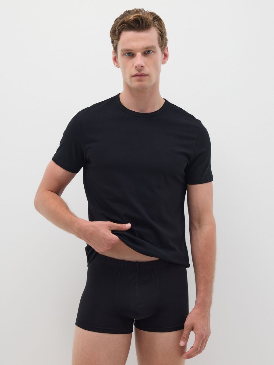 Black cotton regular fit boxer_0