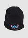 Girls' black stretch cotton cap with Stitch print_2