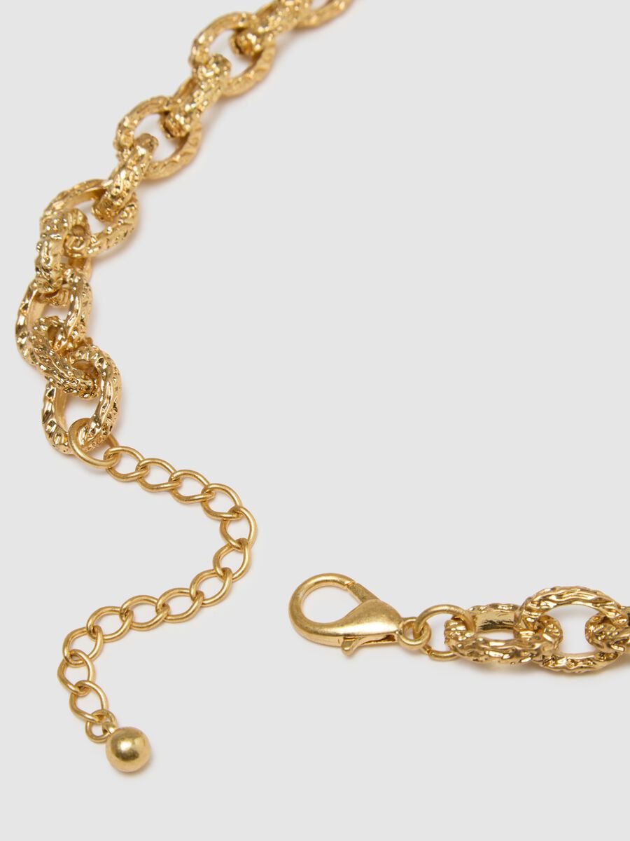 Collana in acciaio dorato multicolor con ciondoli_1