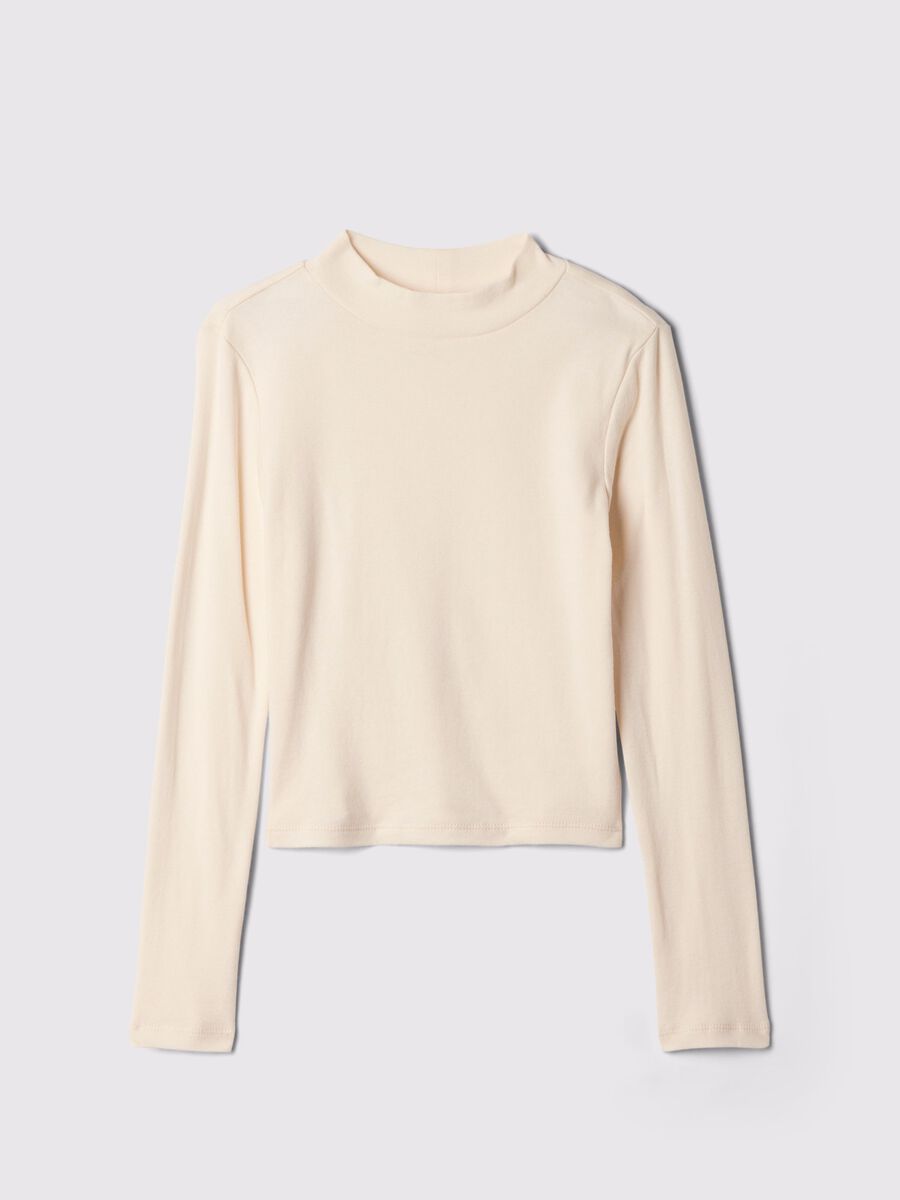 Long-sleeved T-shirt with mock neck_2