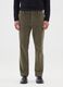 Regular fit green corduroy trousers with stretch cotton_1