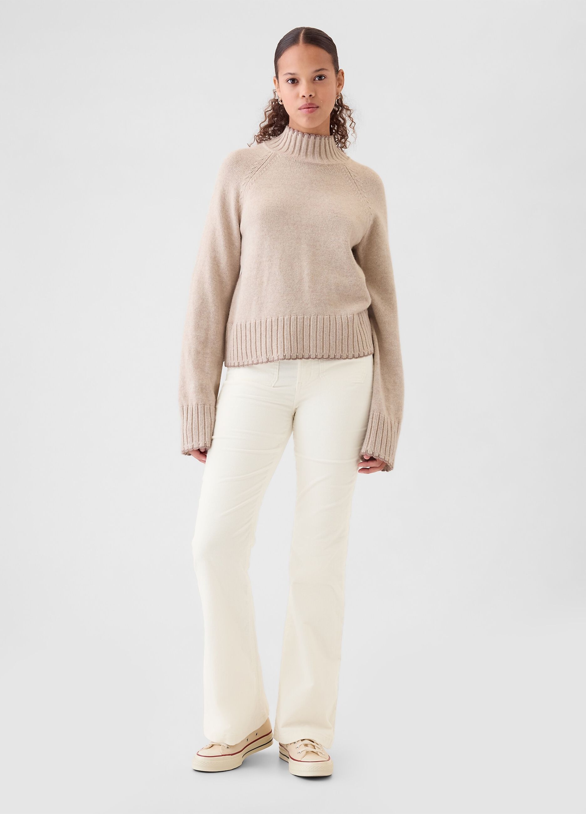 Flare-fit high-rise trousers in corduroy