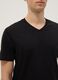 Black pure cotton regular fit V-neck T-shirt_3