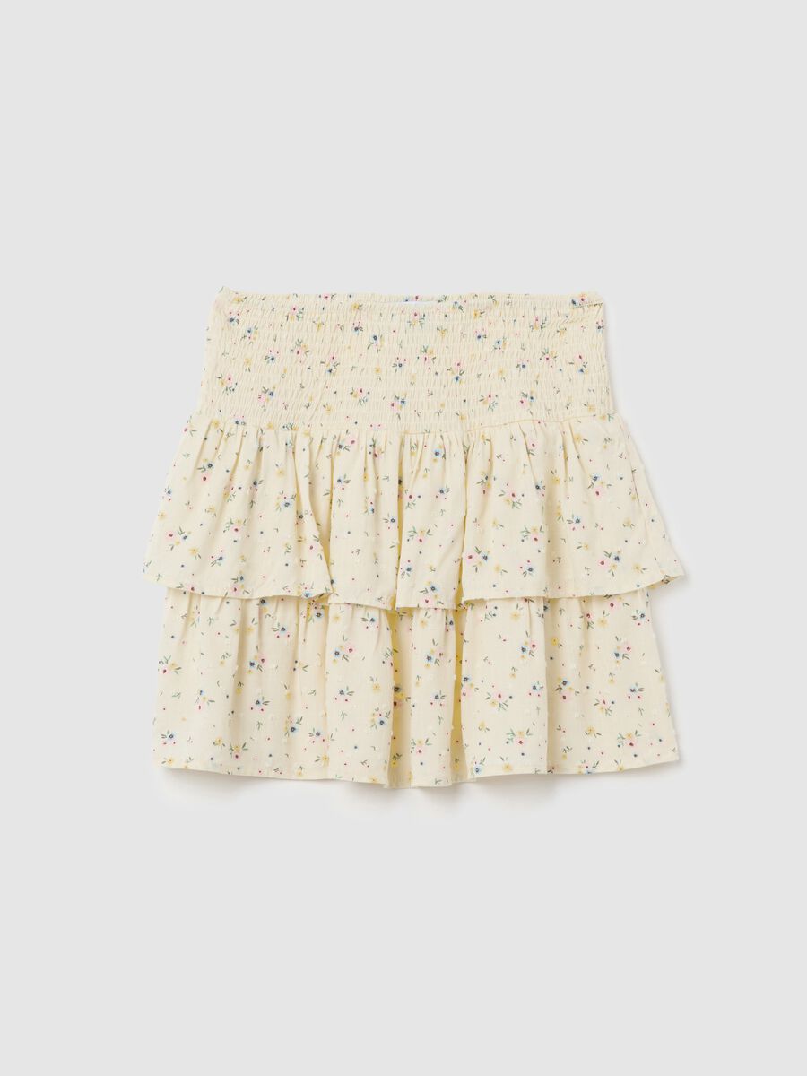 Short Floral Viscose Skirt B.Angel_4