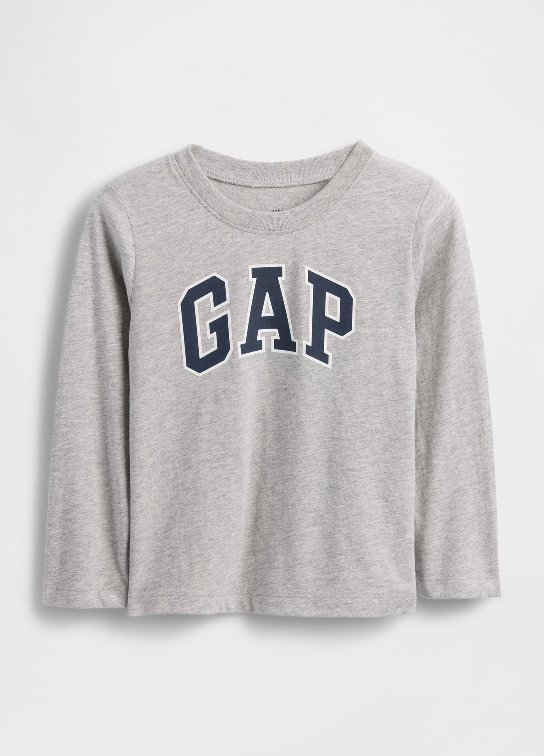 Grey long-sleeve cotton T-shirt