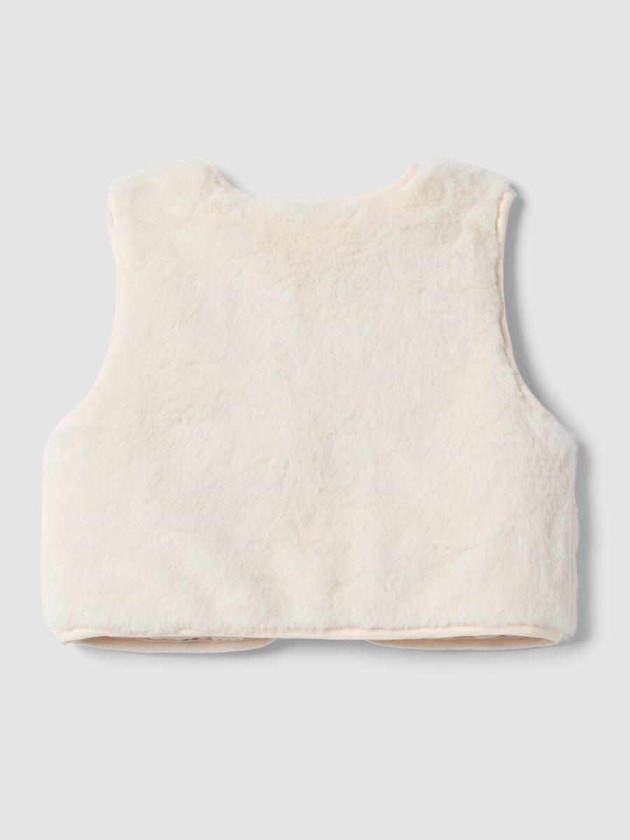 Beige cropped padded gilet_1