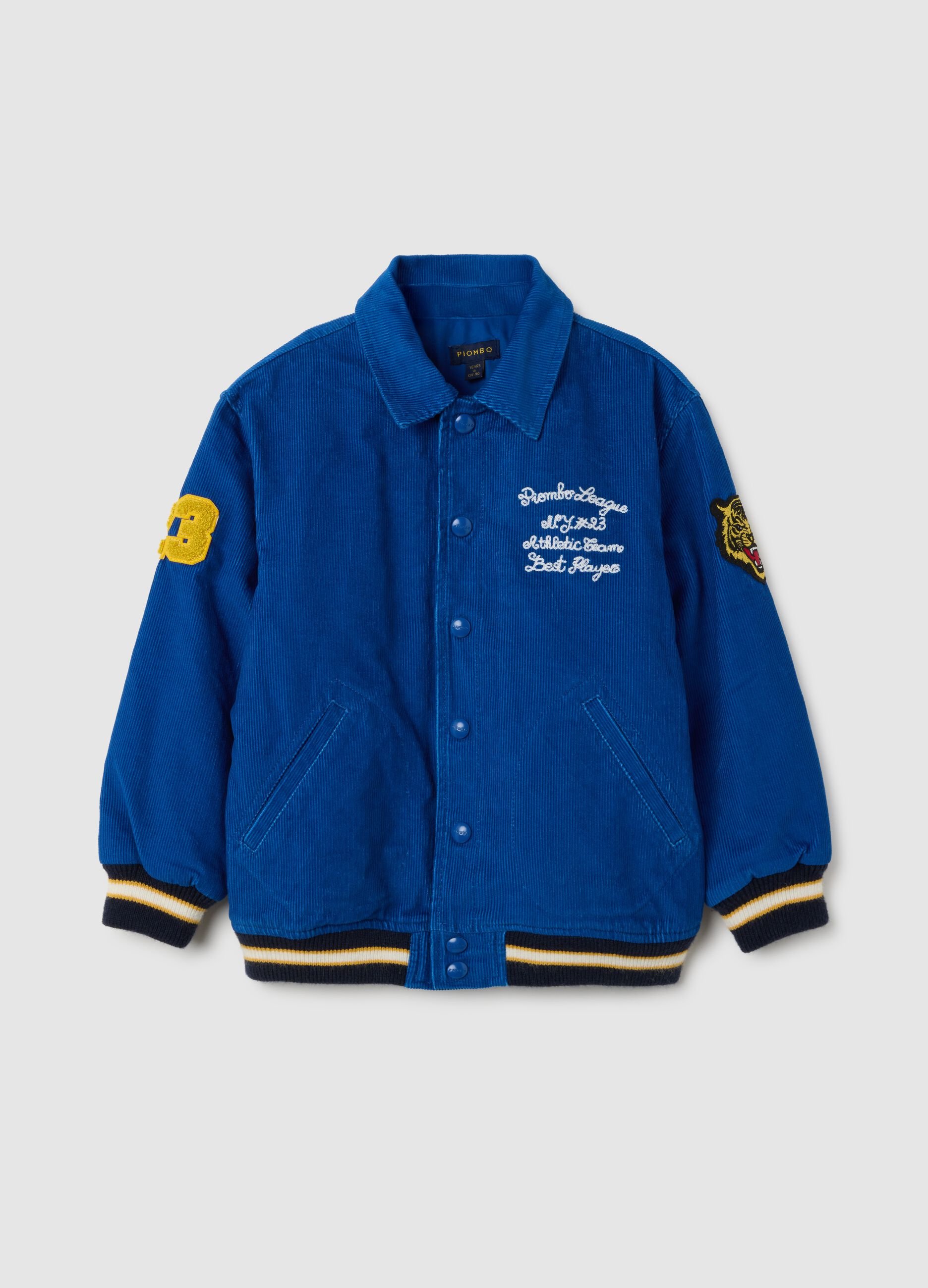Children's blue pure cotton bomber jacket regular fit