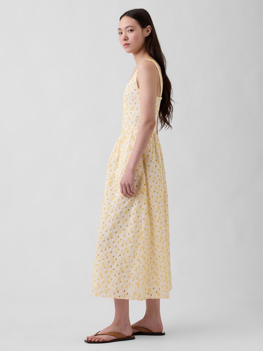 Pure cotton midi dress with floral print_2