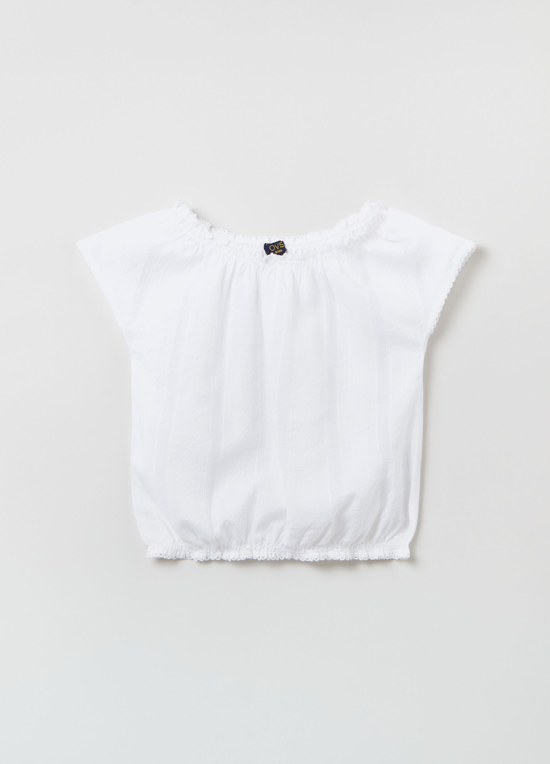 Textured cotton blouse