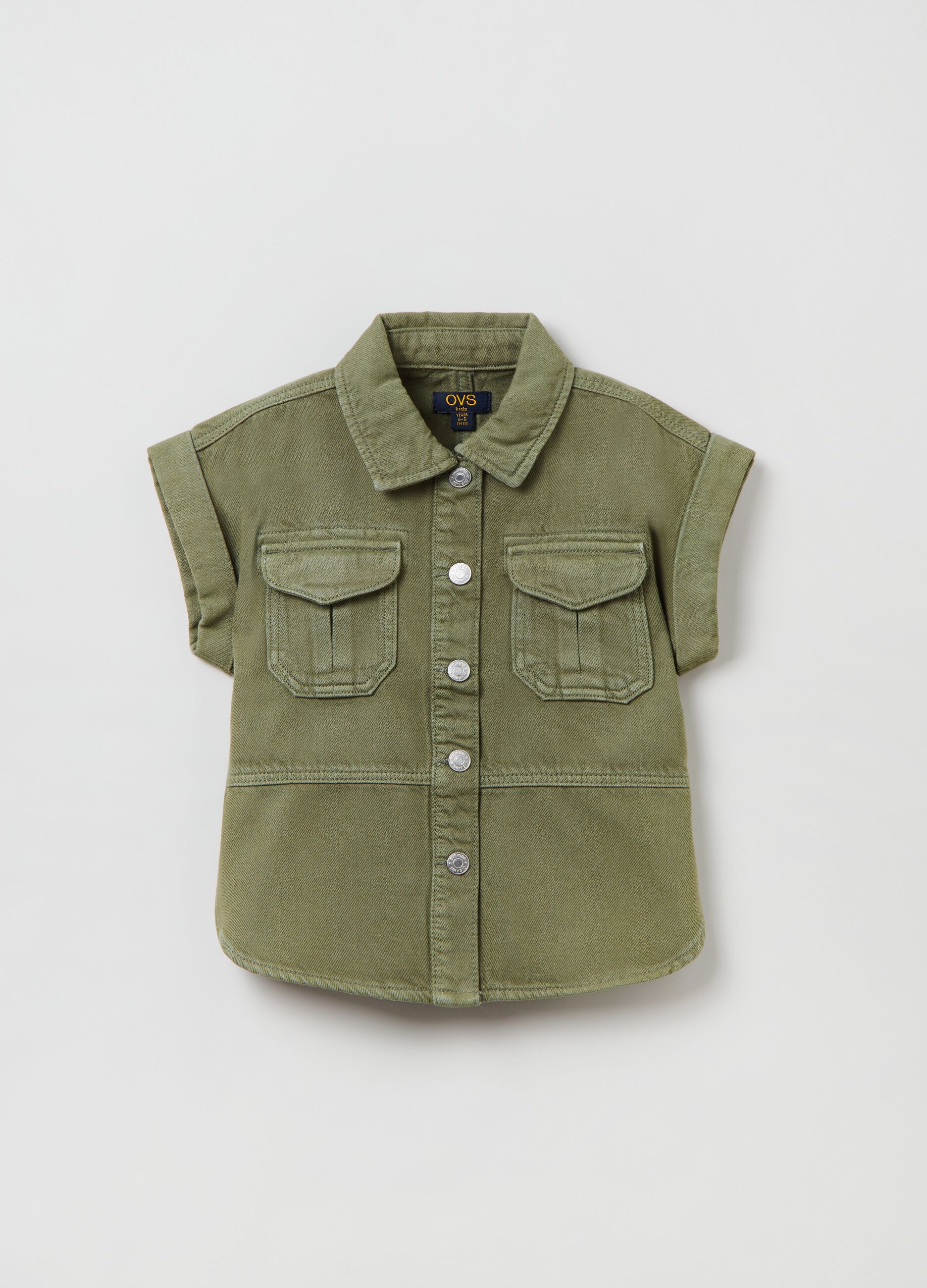 Camicia smanicata in cotone _0