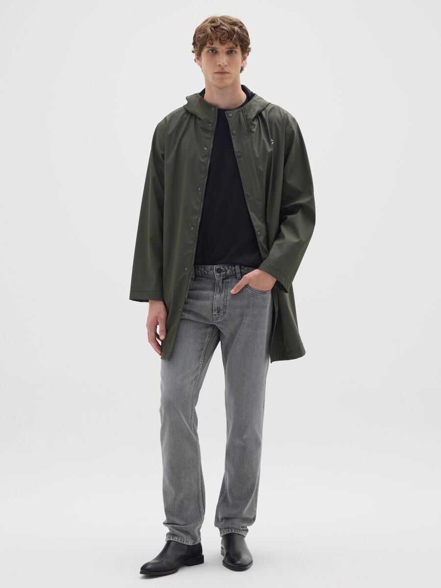 Regular fit green waterproof light jacket_1