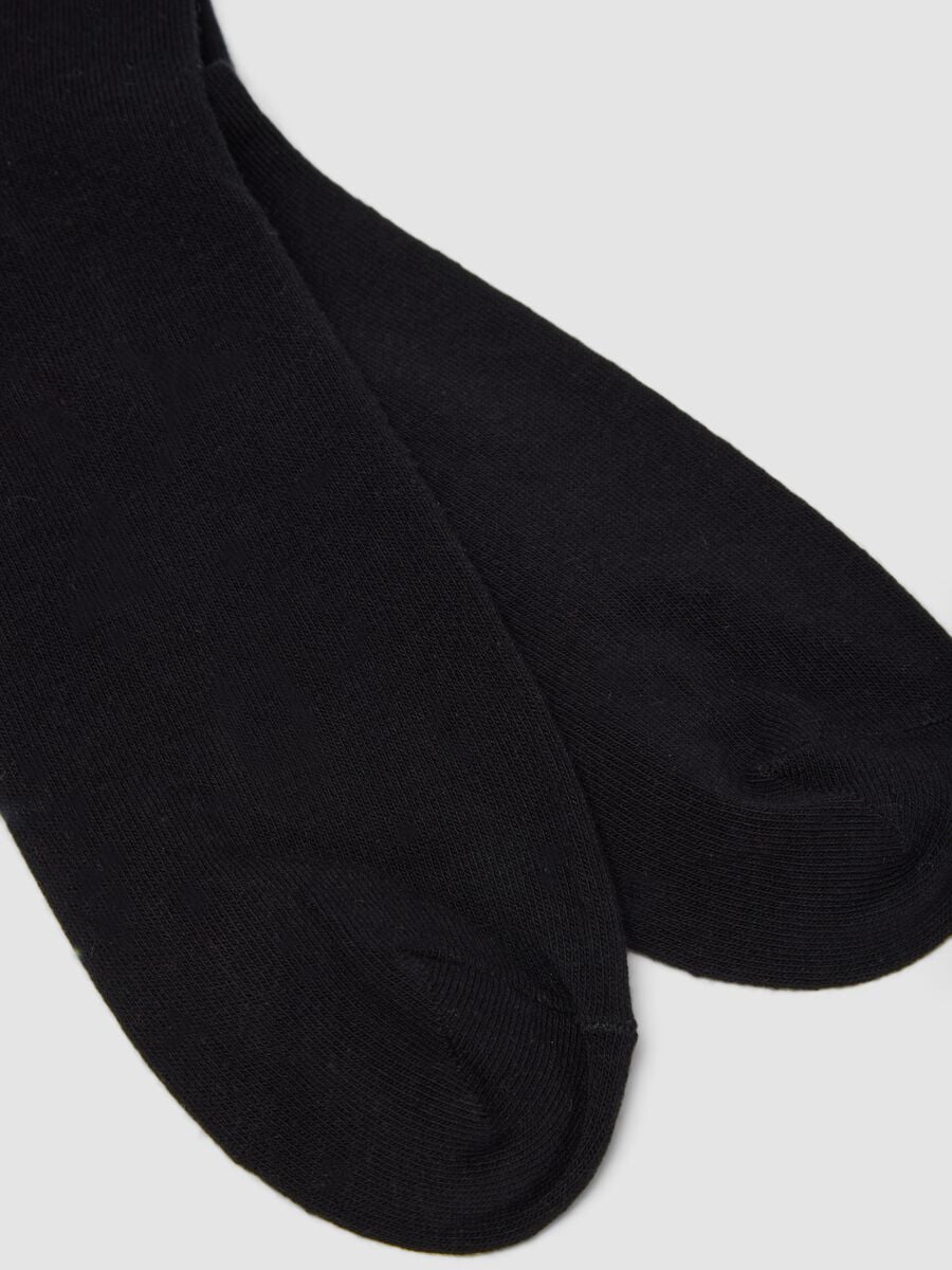 Calze midi nere in cotone elasticizzato con stampa natale_2