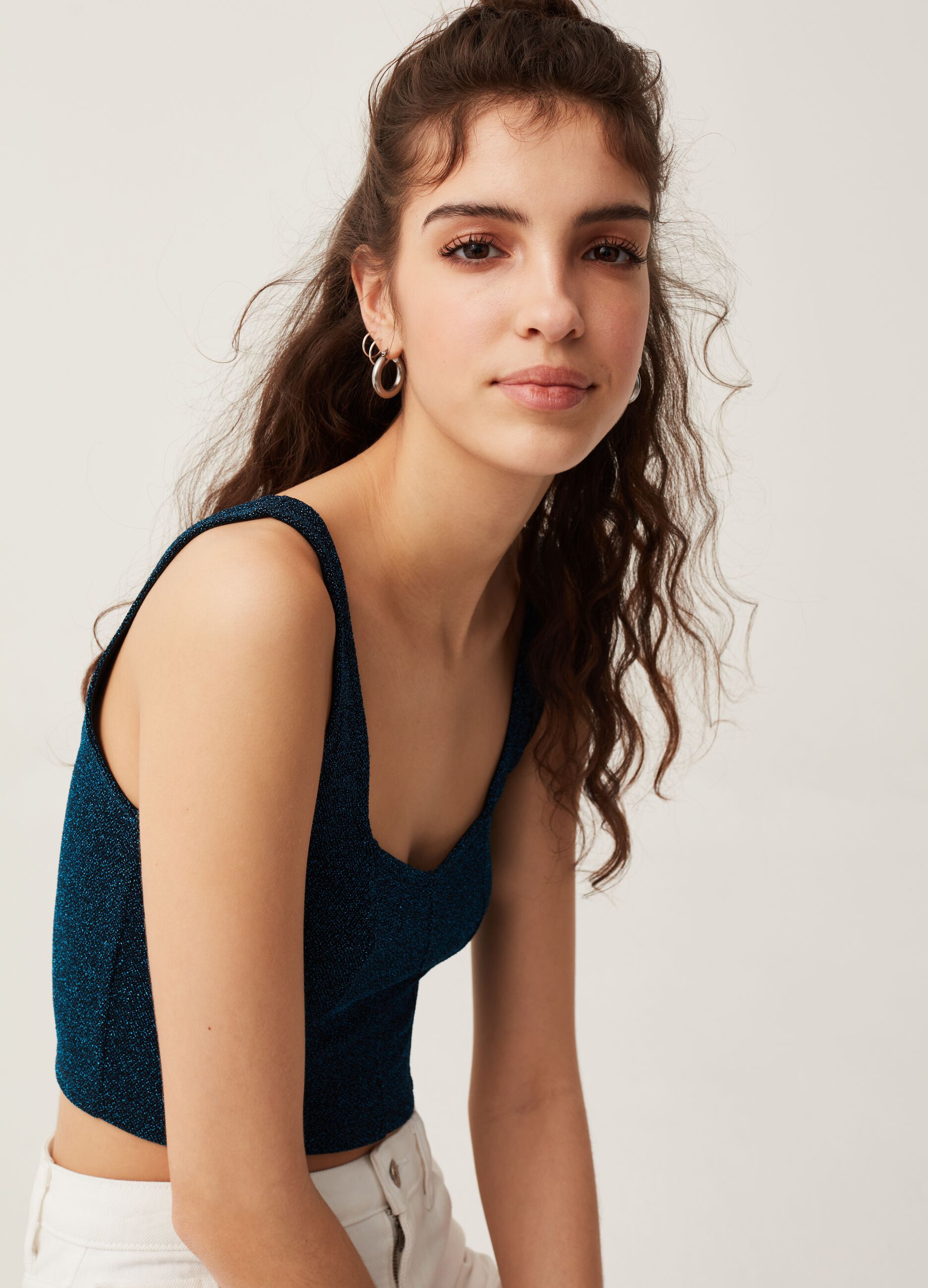 Tank top crop con lurex Baby Angel_0