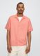 Short Orange Linen and Cotton Shirt_0