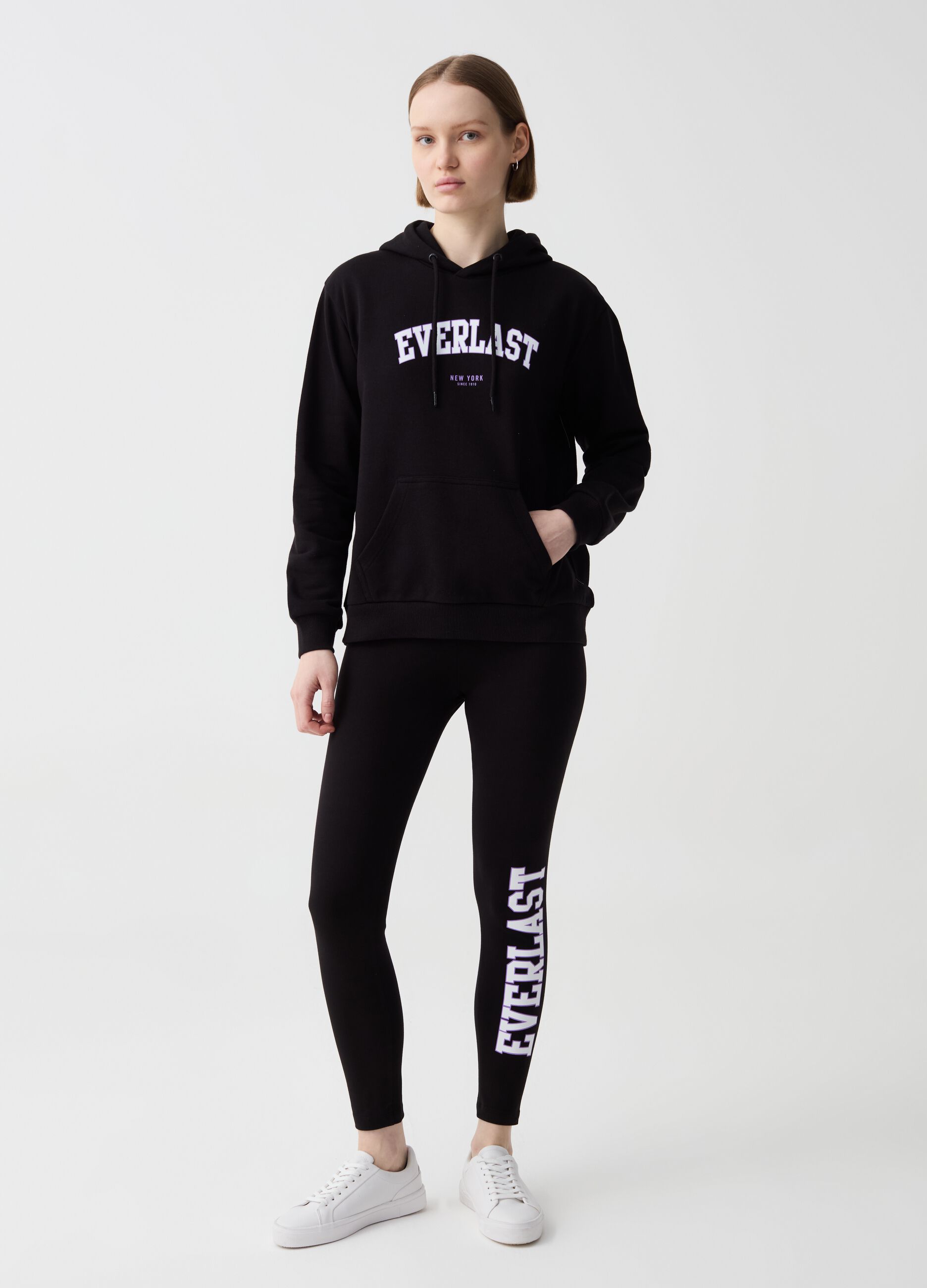 Ovs Leggings in cotone stretch con patch e stampa