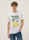 White graphic-print pure cotton T-shirt, regular fit_0