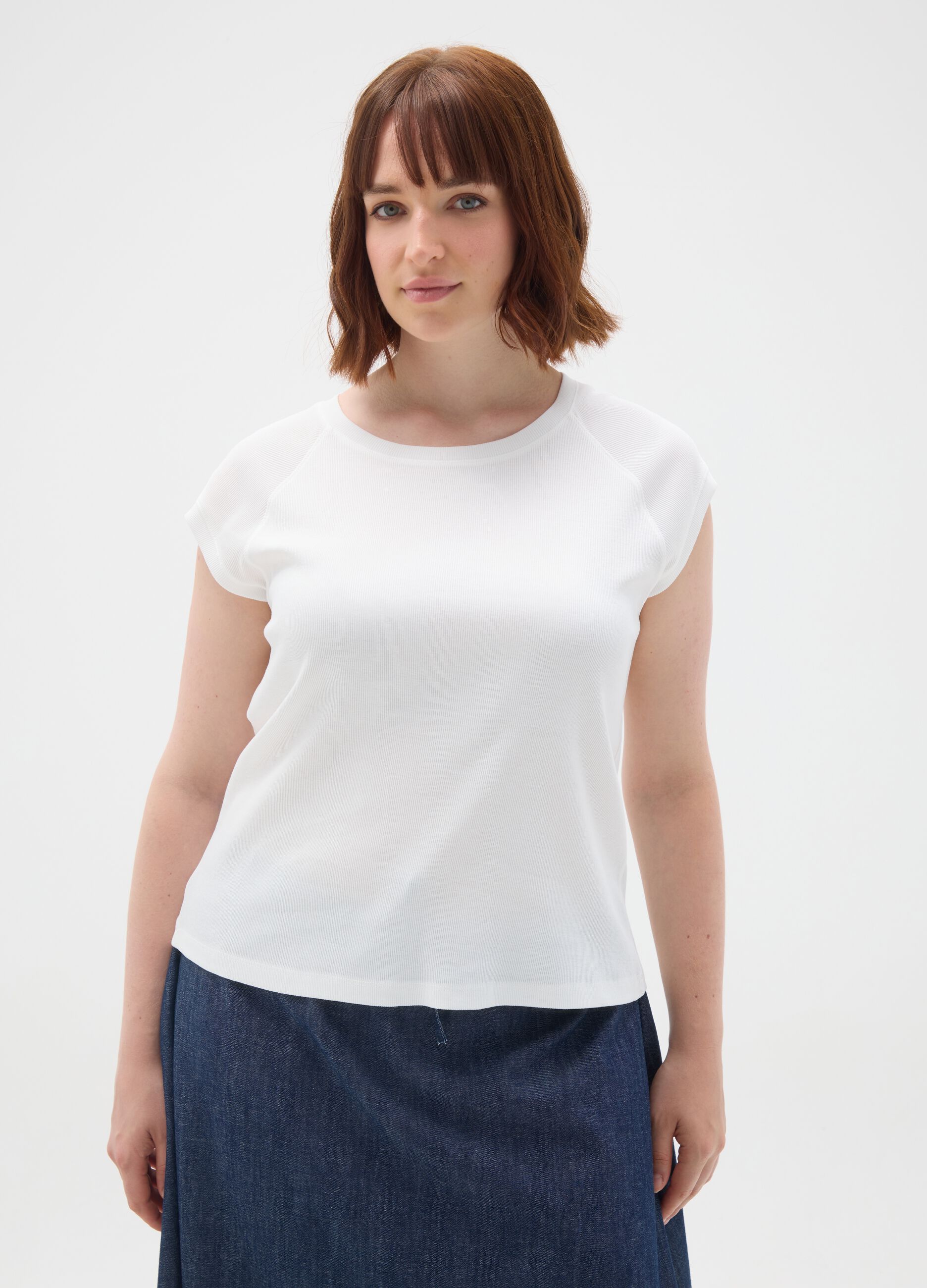 Women's white pure cotton top