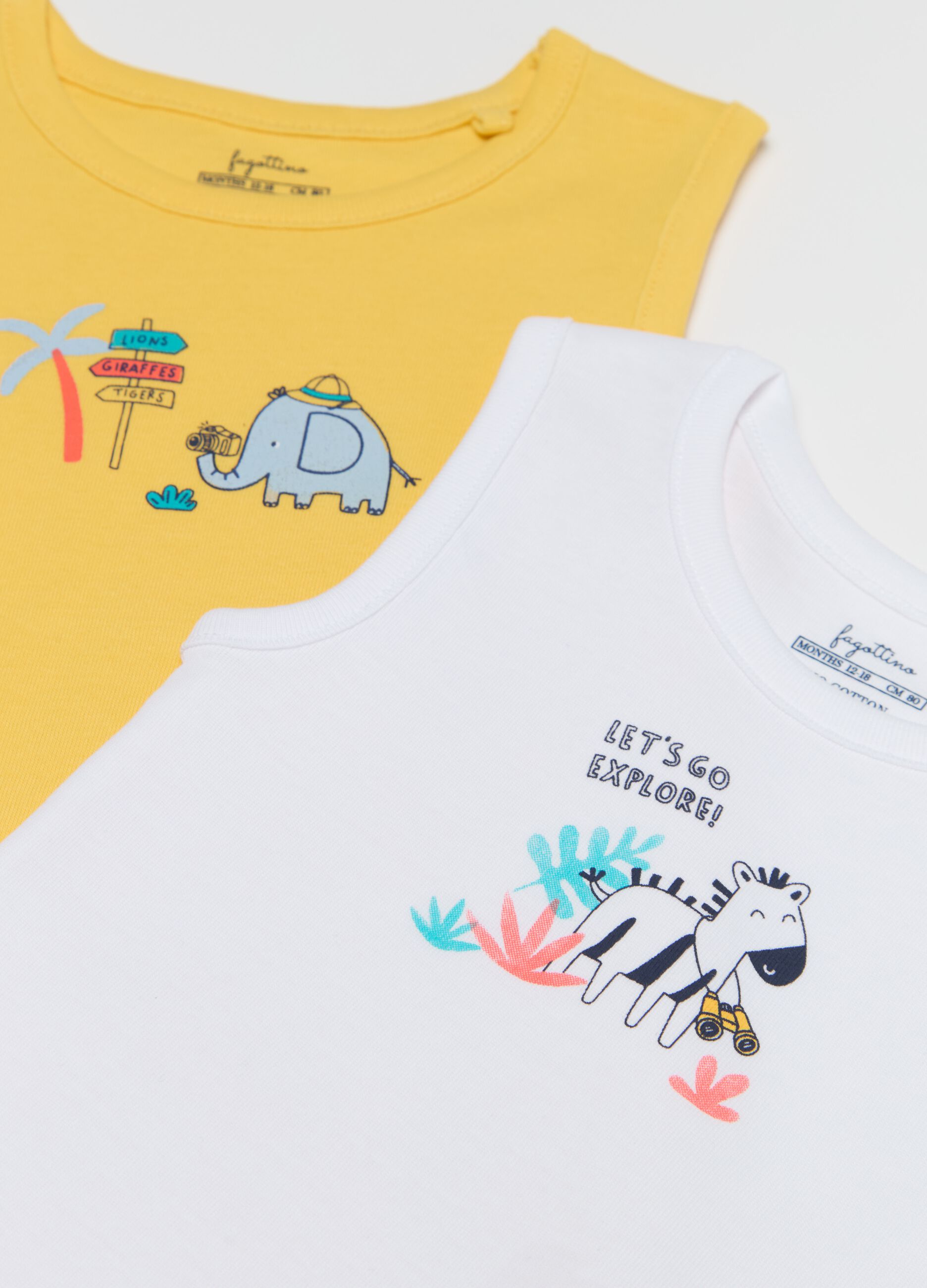 Three-pack bodysuits in organic cotton with print