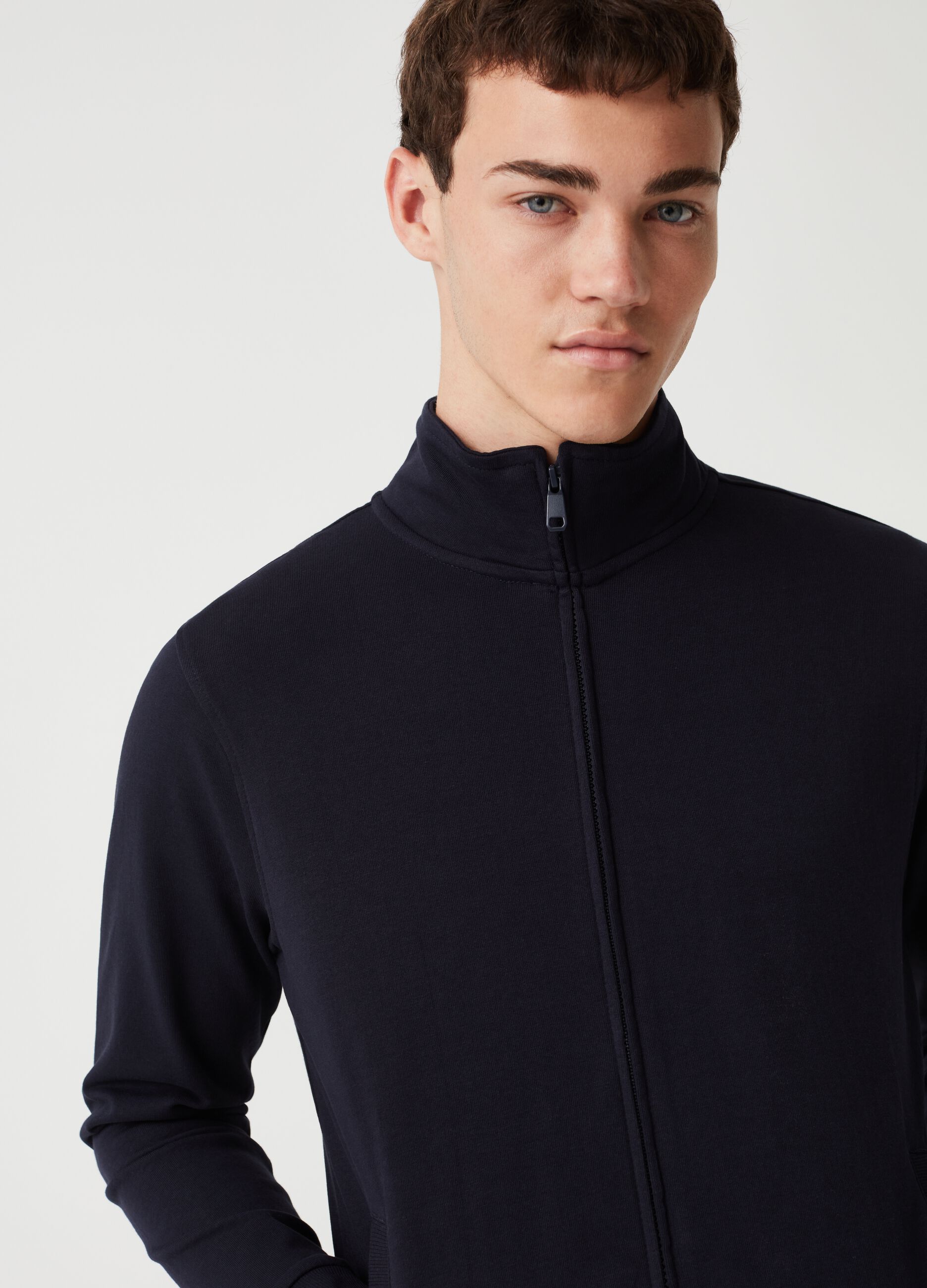 Full-zip in felpa a collo alto