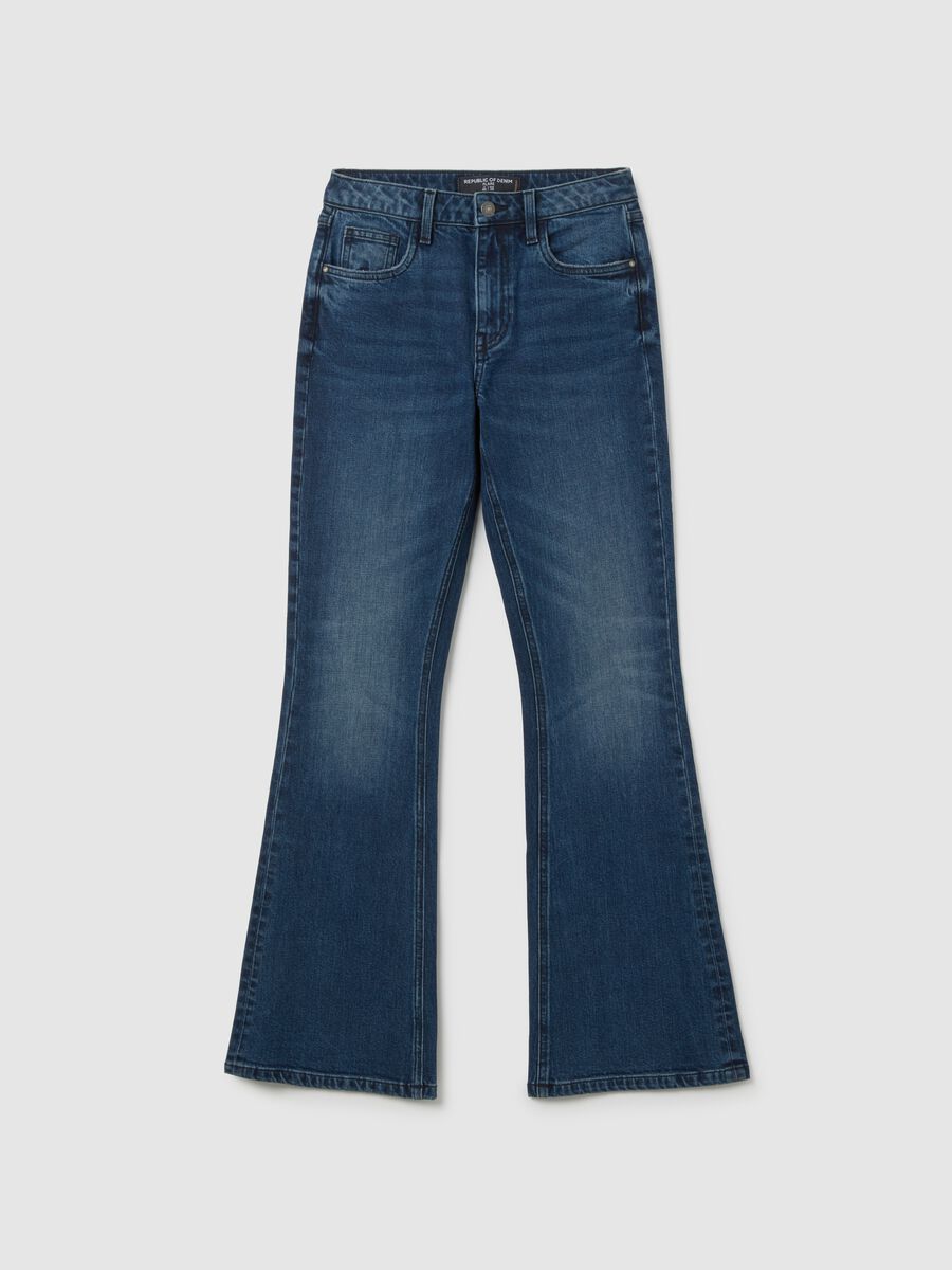 Jeans in cotone elasticizzato blu flare_4