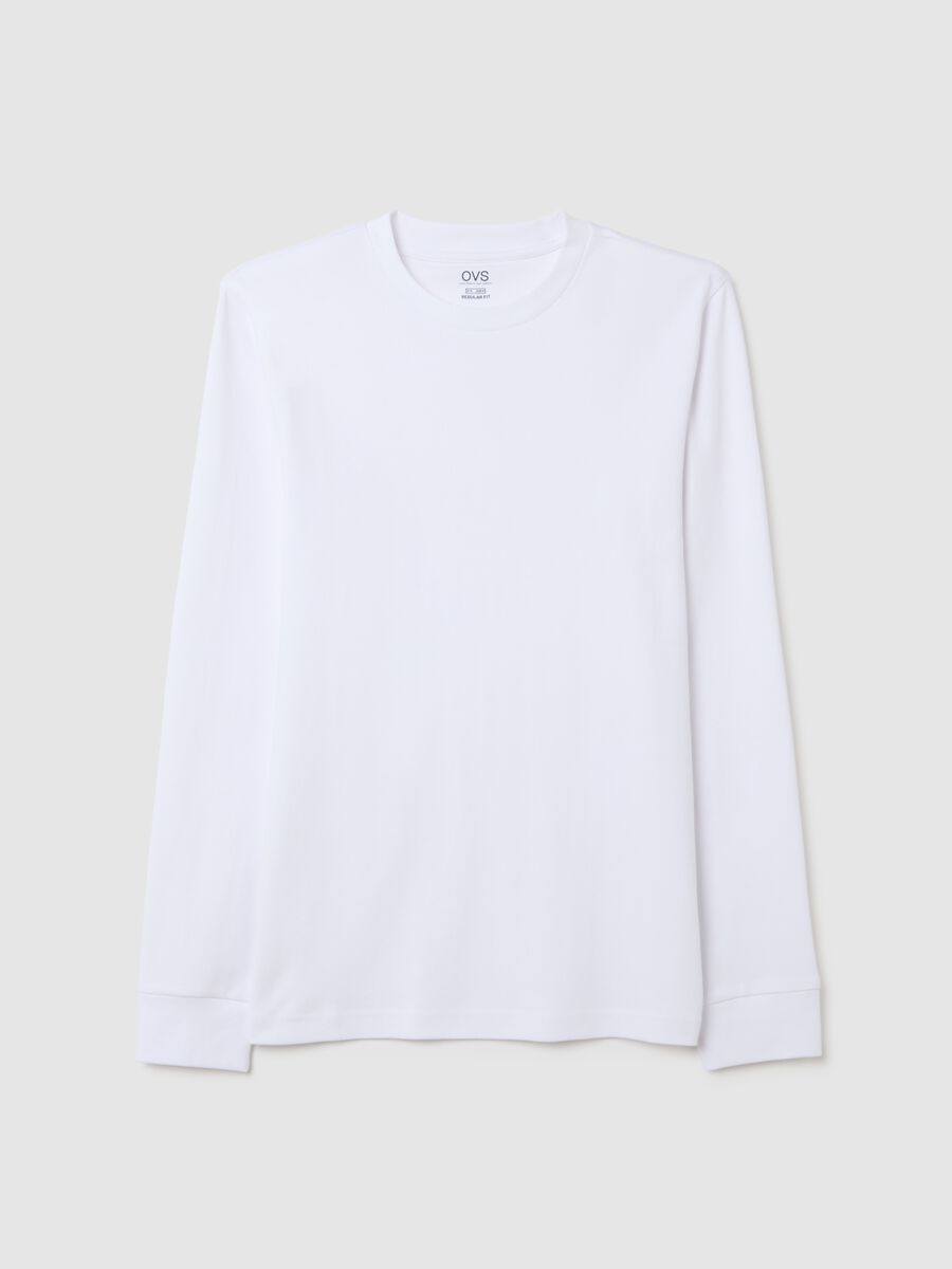 T-shirt in puro cotone bianca regular fit_4