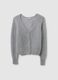 Grey V-neck cardigan in mohair and wool regular fit_4