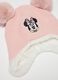 Pink girl's hat with pom poms and Minnie embroidery_2