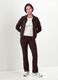 Brown flared leggings in stretch cotton_0