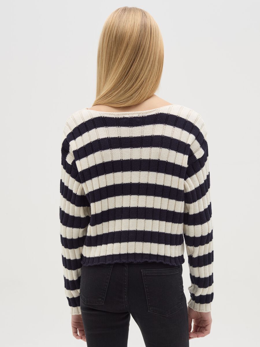 Pullover in cotone a righe _1