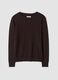 Brown viscose-blend top with m&eacute;lange yarns_0