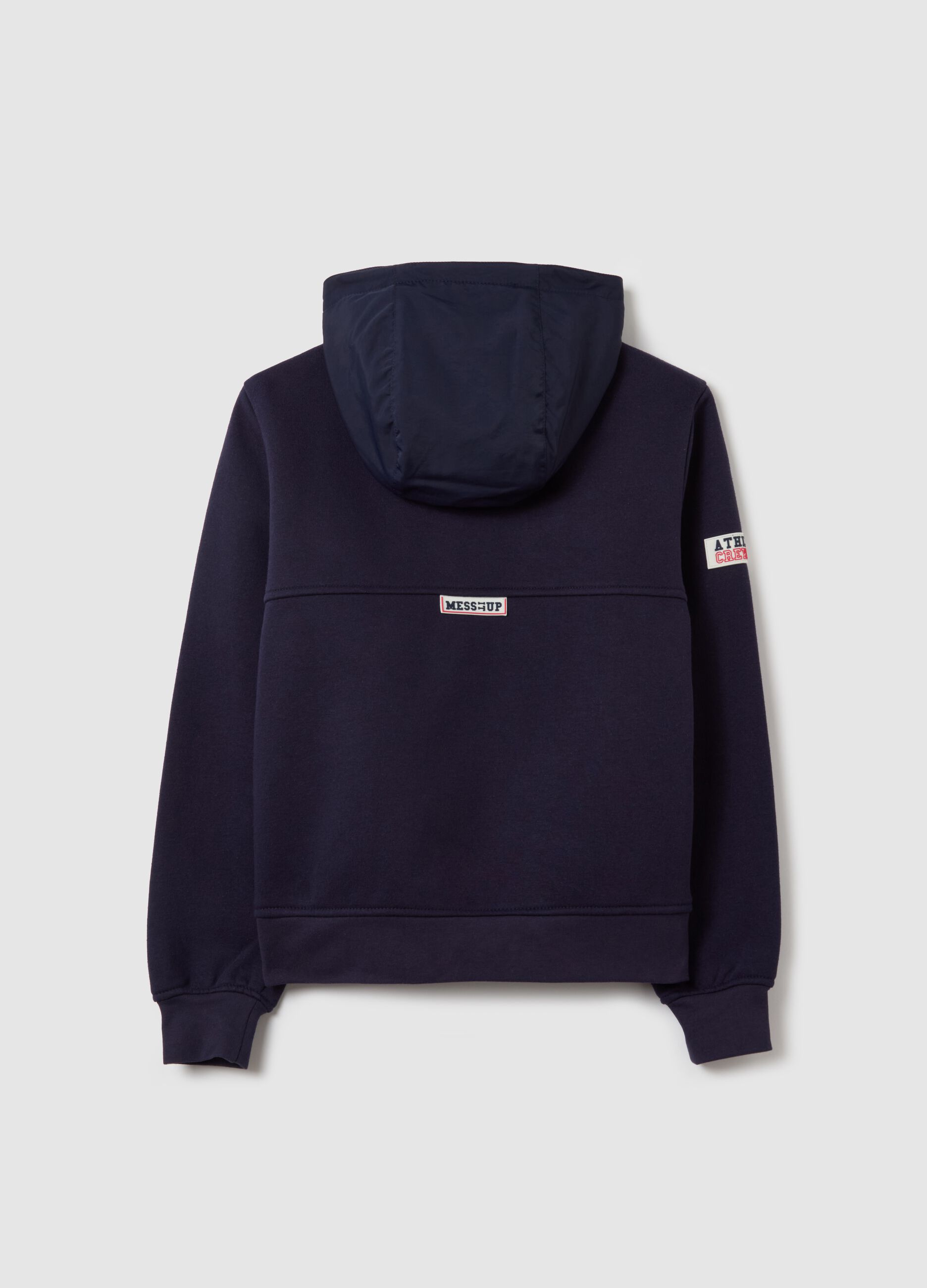 Full-zip quilted jacket with "LND" embroidery