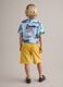 Shorts cargo baggy in cotone elasticizzato gialli da bambino_1