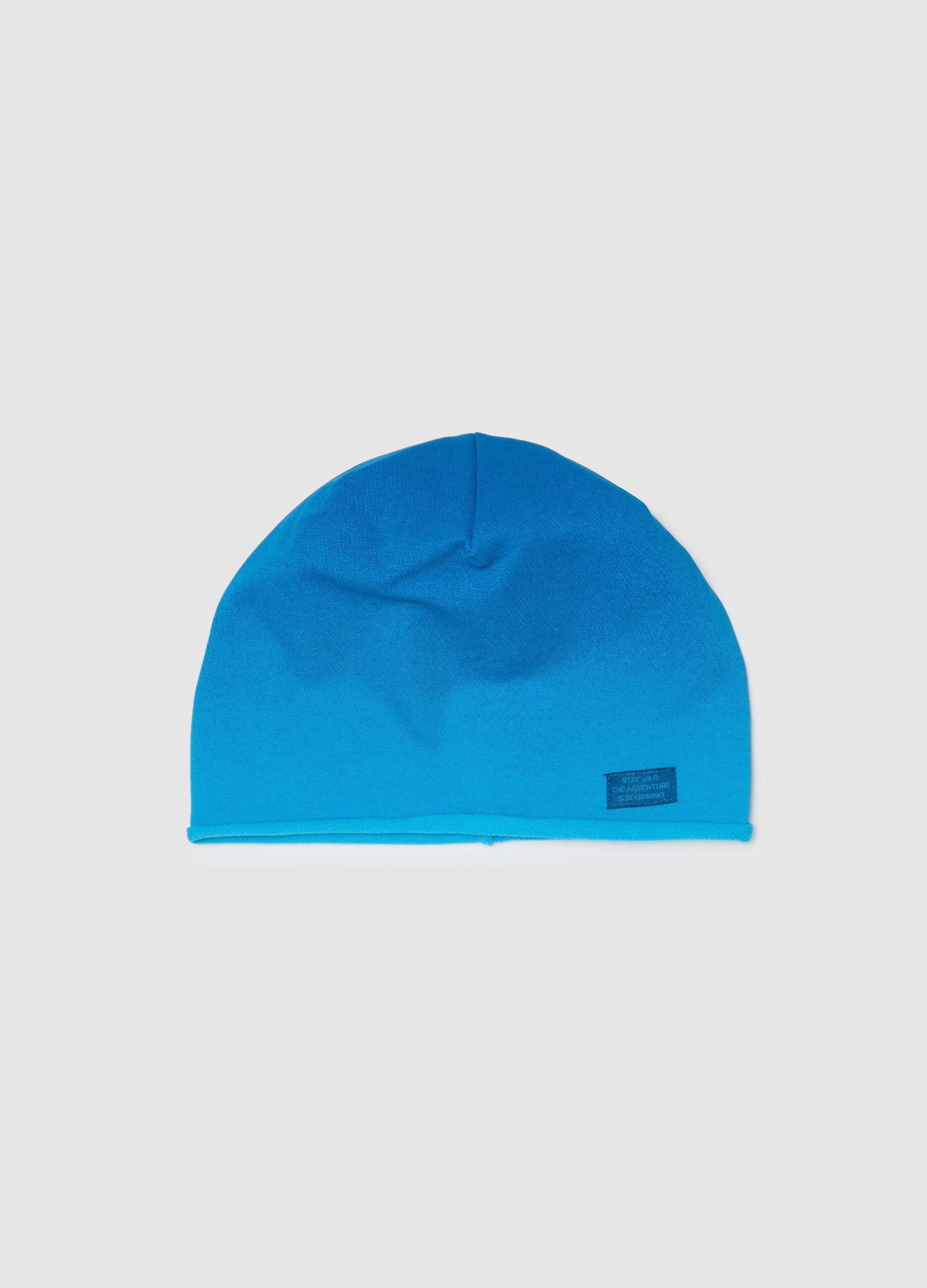 Blue stretch cotton hat for children