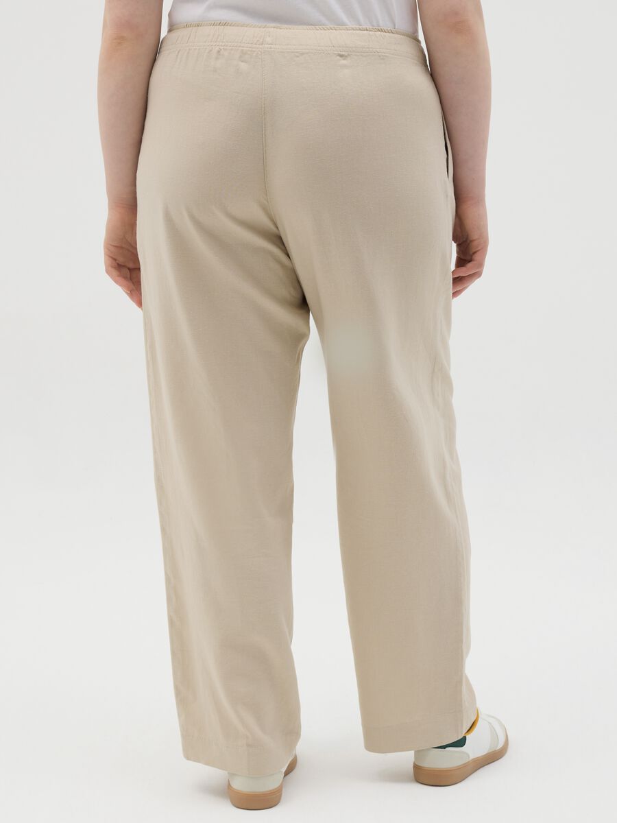Curvy wide-leg trousers in linen and viscose_2
