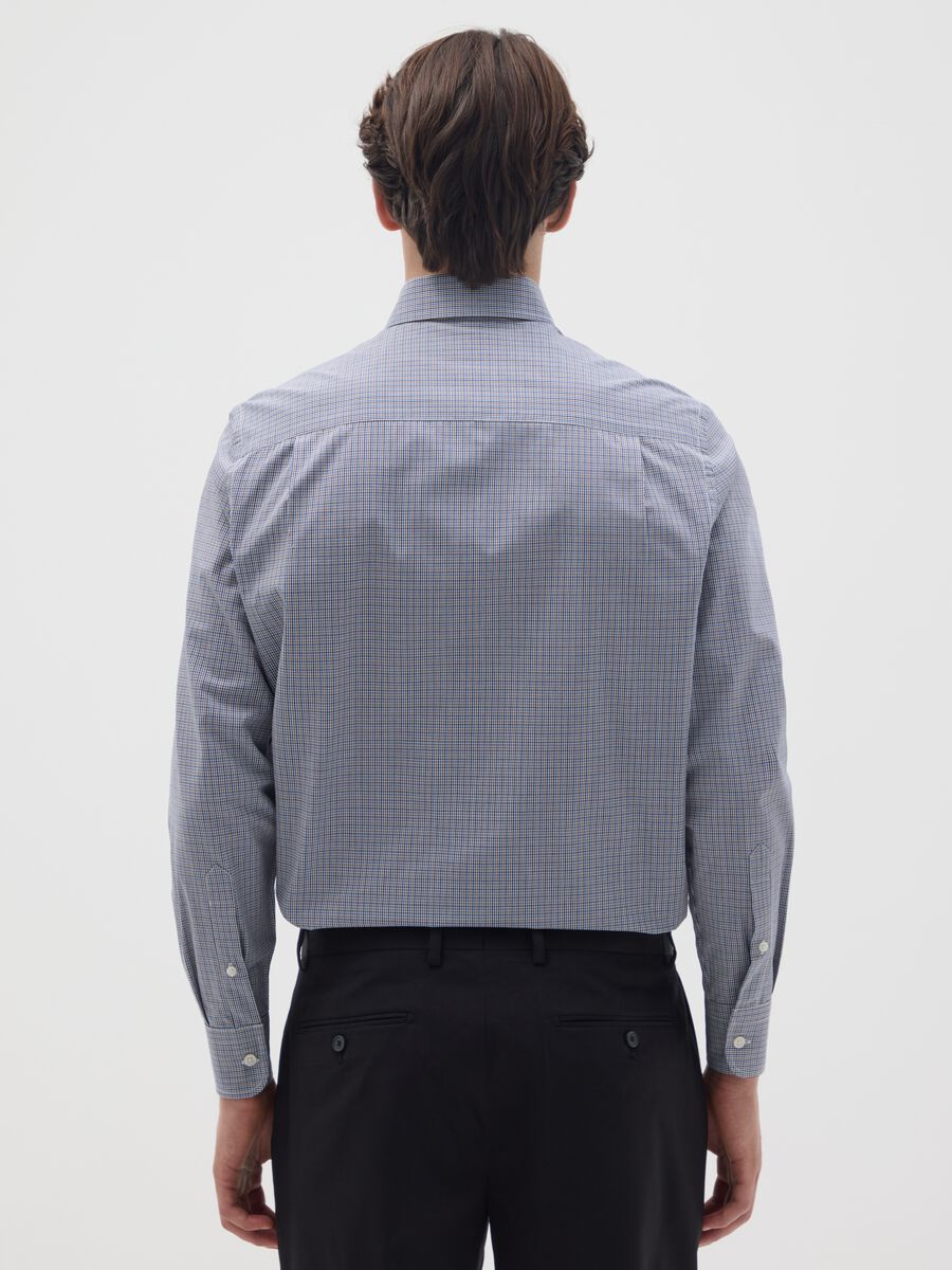 Blue Cotton Blend Regular Fit Shirt_1