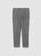 Grey Slim Fit Cotton Blend Trousers_0