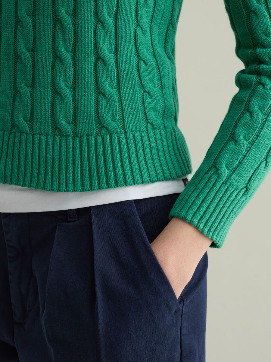 Ribbed pullover with cable-knit design_2