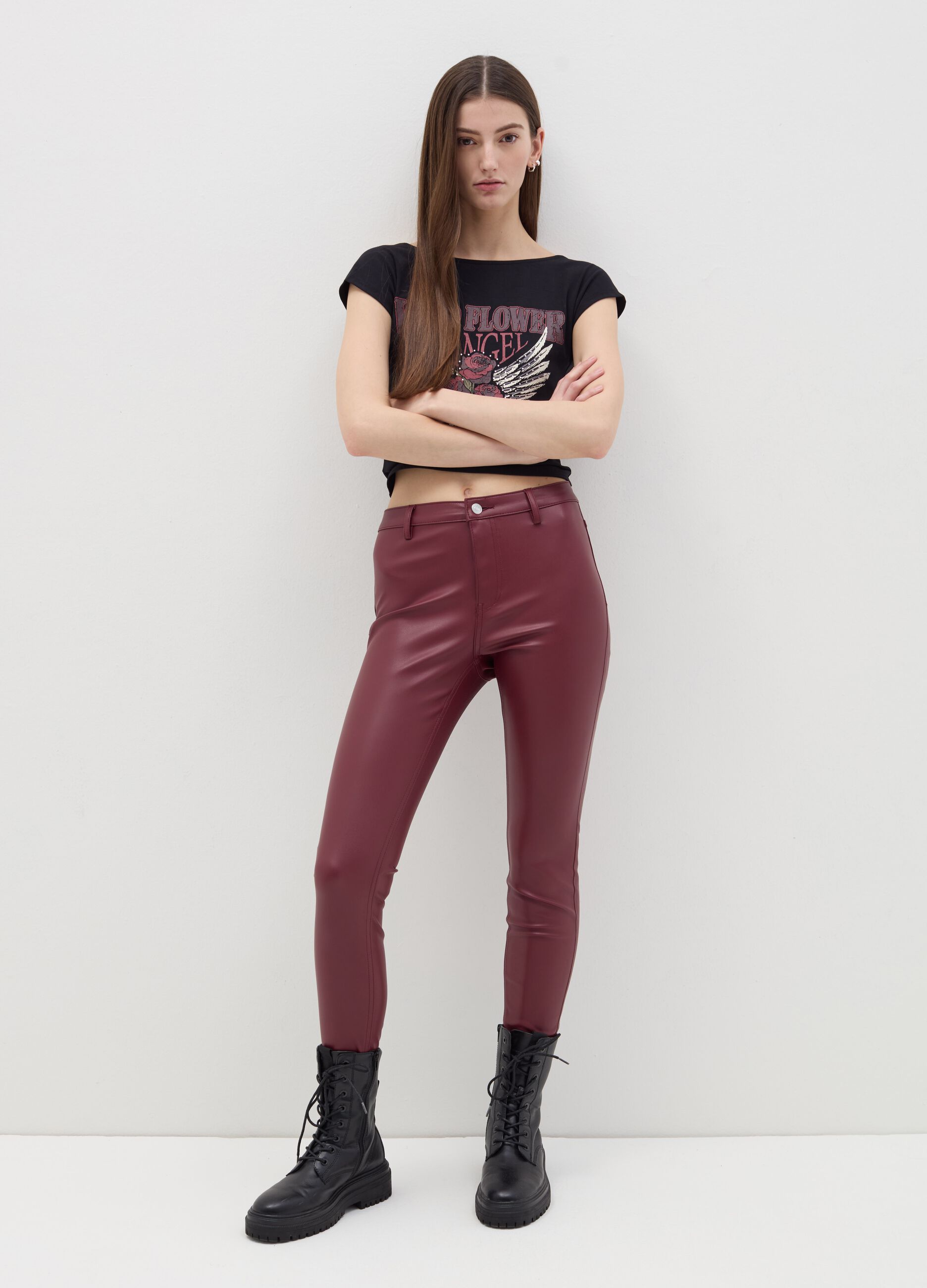 B.ANGEL X THE SEA BEYOND glossy-effect trousers